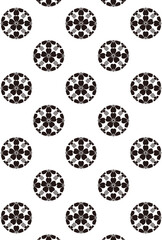 平安有職文様_浮線桜（ふせんざくら）_壁紙・白黒