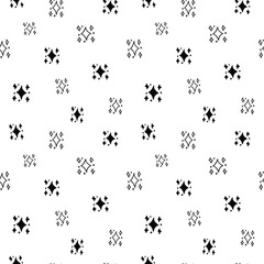 Fototapeta na wymiar Star seamless pattern, black and white hand-drawn astral doodle digital paper, abstract stars repeating background, the monochrome stellar vector wallpaper, cute starry decorative element