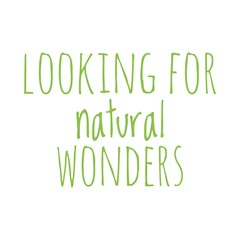 ''Looking for natural wonders'' Lettering