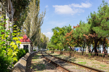 The railroad in Feodosia, Crimea.