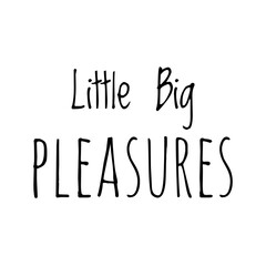 ''Little big pleasures'' Lettering
