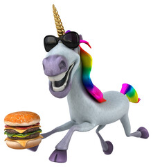 Fun unicorn - 3D Illustration