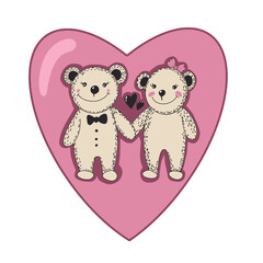 Сute cartoon sketch bear. Vector illustration.