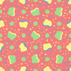 Seamless abstract pattern. Beautiful texture for textile or paper print. Vector illustration. Cute colorful background.