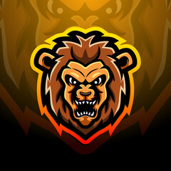 Lion head mascot esport logo design