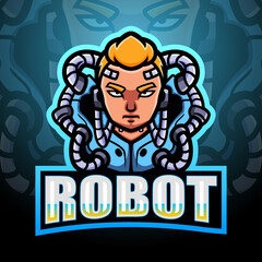Robot mascot esport logo design