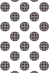 平安有職文様_唐花丸（からはなのまる）07_壁紙・白黒