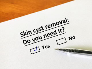 Obraz premium Questionnaire about dermatology