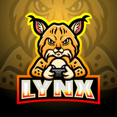 Lynx gamer mascot esport logo design