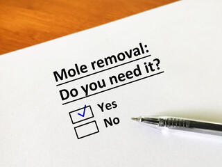 Obraz premium Questionnaire about dermatology