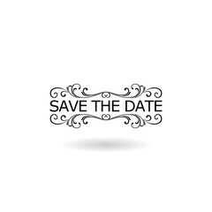 Save the date icon with shadow