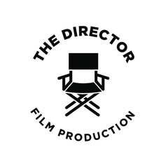 the director Studio Movie Video Cinema Cinematography Film Production logo design vector icon illustration Isolated White Background