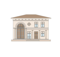 Fototapeta premium ANCIENT CLASSIC STYLE BUILDING DRAWING WITH ROMAN AND GOTHIC COLUMNS