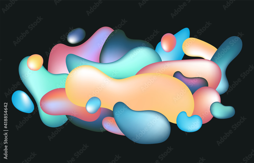 Poster abstract colorful fluid 3d shape pattern style template. overlapping with header design background. 