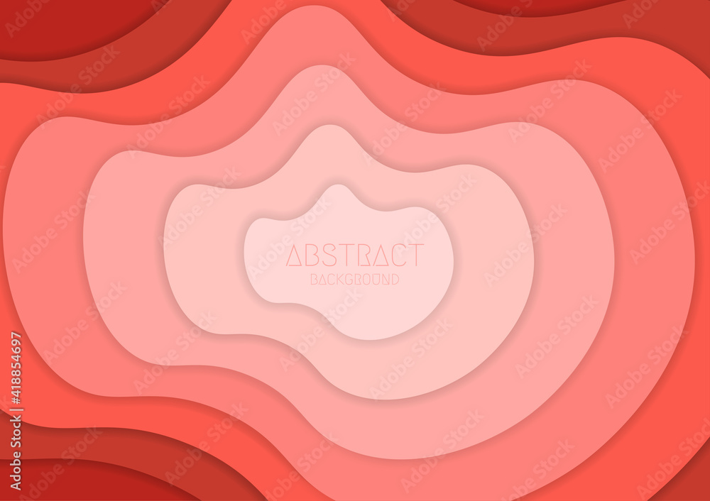 Poster abstract living coral color design wavy pattern decorative style header template. overlapping with s