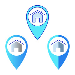 Set of home and pin icons