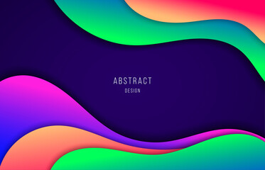 Abstract gradient colors design of fluid template style artwork. Movement style of wavy pattern background. illustration vector