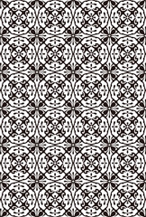 平安有職文様_窠に唐花（かにからはな）04_壁紙・白黒