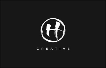 H Brush Logo Design Template