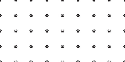 Fototapeta premium dog paw seamless pattern cat footprint bear vector french bulldog kitten cartoon isolated tile background repeat wallpaper scarf doodle illustration design