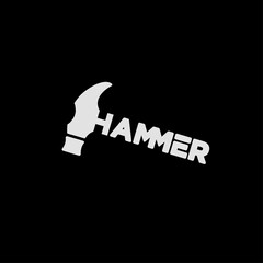 negative space logo hammer vector illustration