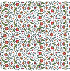 Arabesque Arabic seamless floral pattern. Branches with flowers, leaves and petals © klerik78