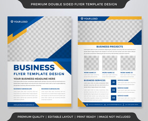 set of business flyer template design with abstract background style and modern layout use for business profile and catalog