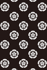 平安有職文様_木瓜（もっこう）_壁紙・白黒