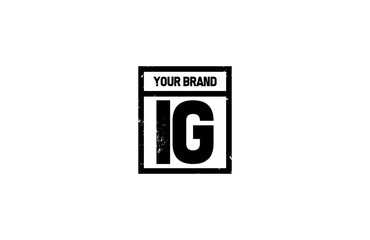 Obraz premium Logo Letter IG Grungy