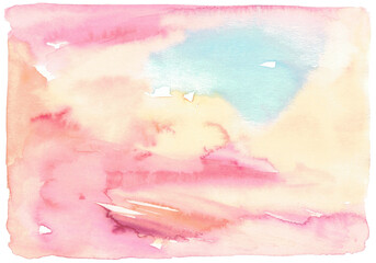 春のピンク色　水彩イラスト