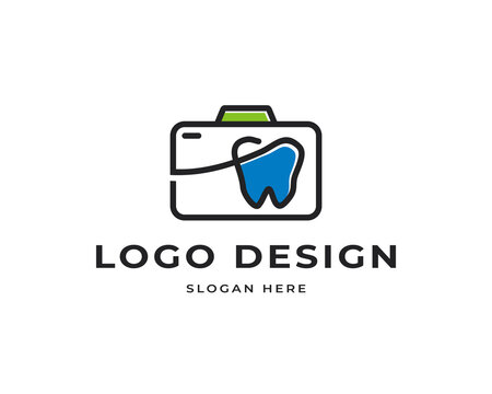 Dental photo vector logo design. Creative technology logo icon