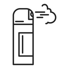 Air freshener icon vector isolated. Line symbol of deodorant. Spray in container. Outlined aerosol sign.