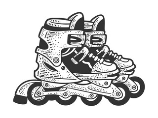 roller Skates sketch raster illustration