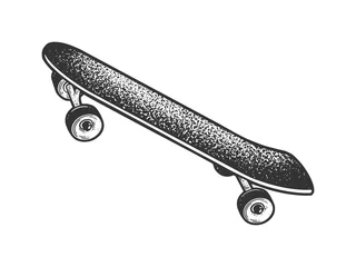 Tuinposter Skateboard sketch raster illustration © Oleksandr Pokusai