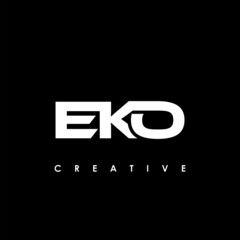 EKO Letter Initial Logo Design Template Vector Illustration - obrazy, fototapety, plakaty
