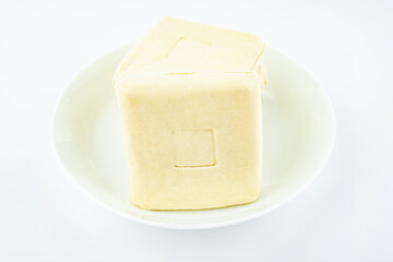 Teochew dried tofu on white background
