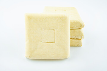 Teochew dried tofu on white background