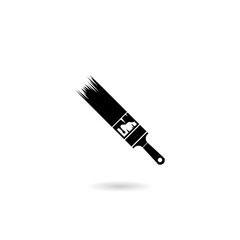 Paint brush icon with shadow