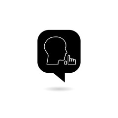 Silence Speech bubble icon with shadow