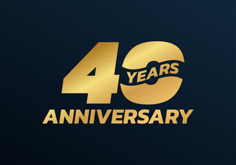 40 years anniversary logo design. 40th birthday celebration icon or badge. Vector illustration.