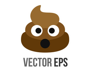 Vector brown sicky dung icon with eyes and mouth