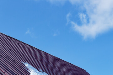Fototapeta na wymiar Roof and blue sky.