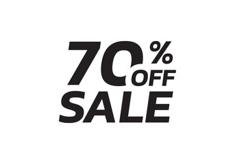 70 percent price off icon, label or tag for sale. Discount badge or sticker design. Vector illustration.