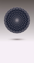 floating mandala circle grid gray shades