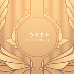 Abstract golden floral circle background