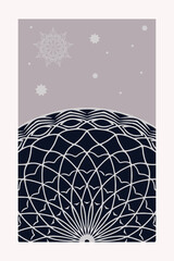 mandalas space landscape card silver shades