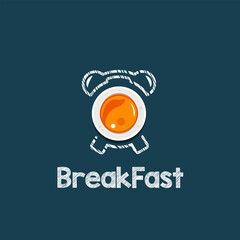 Concept illustration of Breakfast time. isolated on a blue background