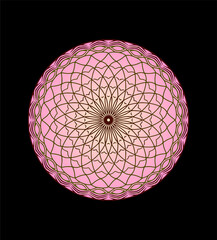 space mandala circle grid pink shades