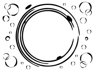 筆で描いたような和風の円フレーム