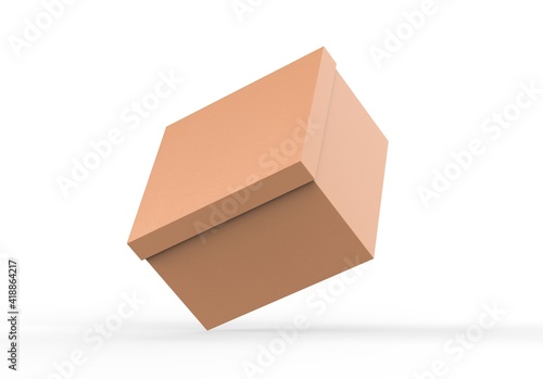 Download Brown Square Cardboard Packaging Box Mockup Kraft Paper Box Mock Up Template On Isolated White Background 3d Illustration Wall Mural Devrawat21
